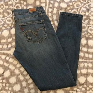Levi’s 524 distressed jeans